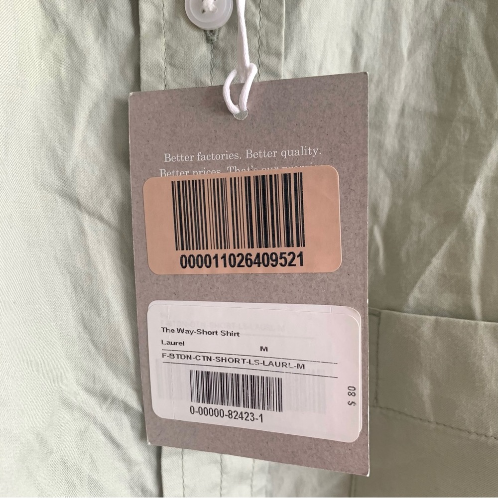 New Everlane The Silky Cotton Way Short Shirt in Laurel Green Size Medium - Picture 11 of 13